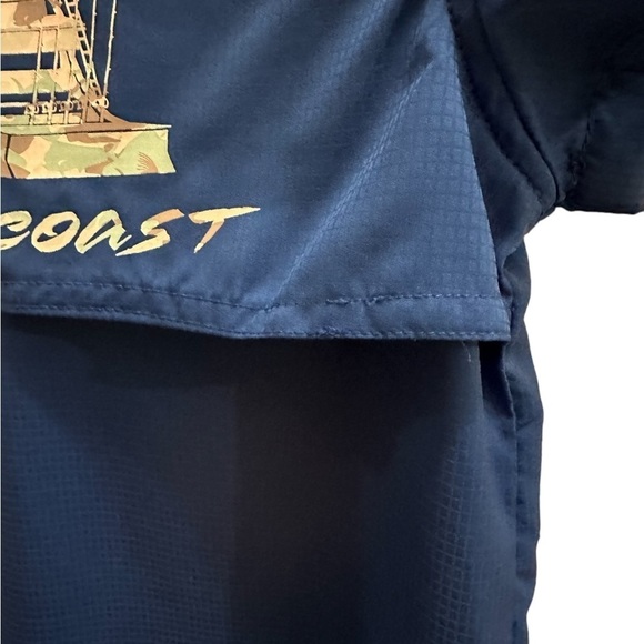 Ocean + Coast Boys Fishing Button Shirt Blue Ship Boat Size 7 - Picture 5 of 5